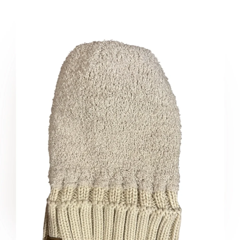 CC Sherpa Lined Knit Beanie with Faux Fur Pom